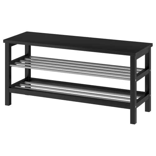 IKEA TJUSIG Shoe Storage Bench Black Hallway Urban Sales